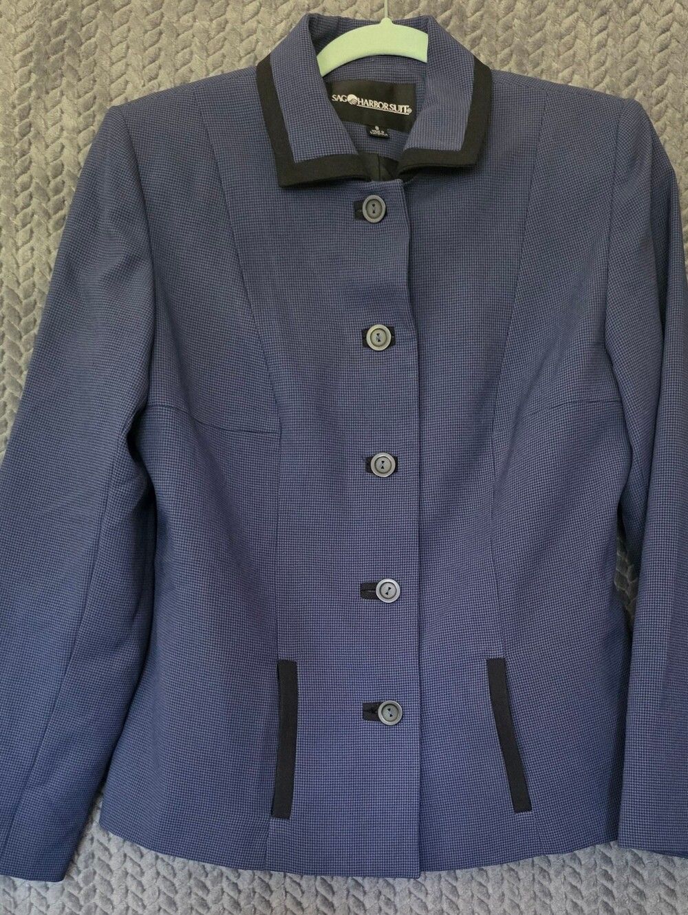 Alex Marie Navy Blazer with Black Contrast Trim